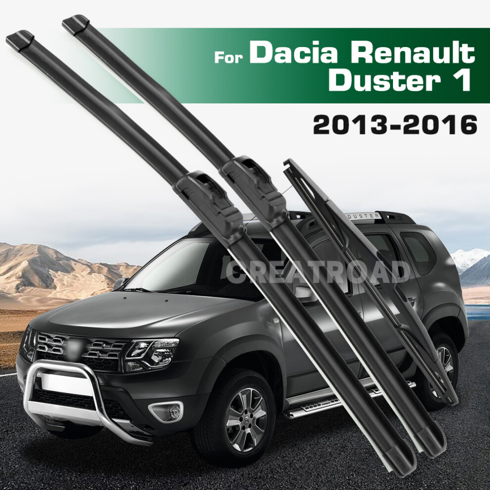 (3Pcs) Wiper Lhd&Rhd Front & Rear Wiper Blades Set For Dacia Renault Duster 1 2013 - 2016 Windshield Windscreen Window Brushe 6935159281007