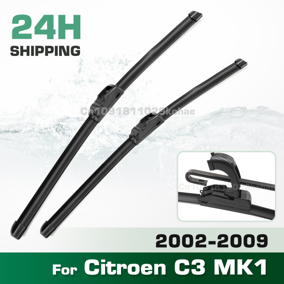 (2Pcs) Wiper Lhd&Rhd Front Wiper Blades Set For Citroen C3 Mk1 2002 - 2009 Windshield Windscreen Window Brush 24" 18" 6935159280741