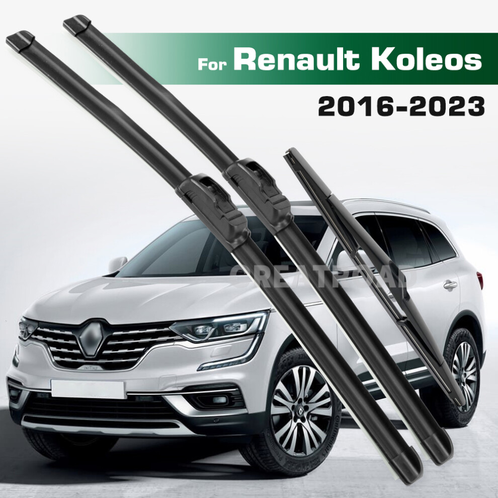 (3Pcs) Wiper Lhd&Rhd Front & Rear Wiper Blades Set For Renault Koleos 2016 - 2023 Windshield Windscreen Window Brushes 6935159280598