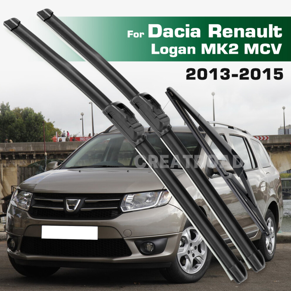 (3Pcs) Wiper Lhd&Rhd Front & Rear Wiper Blades Set For Dacia Renault Logan Mk2 Mcv 2013 - 2015 Windshield Windscreen Window 6935159280222