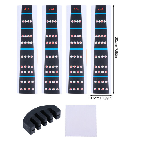 1 Set Violin Fingersguide Med Övningsdämpare Tyg 1