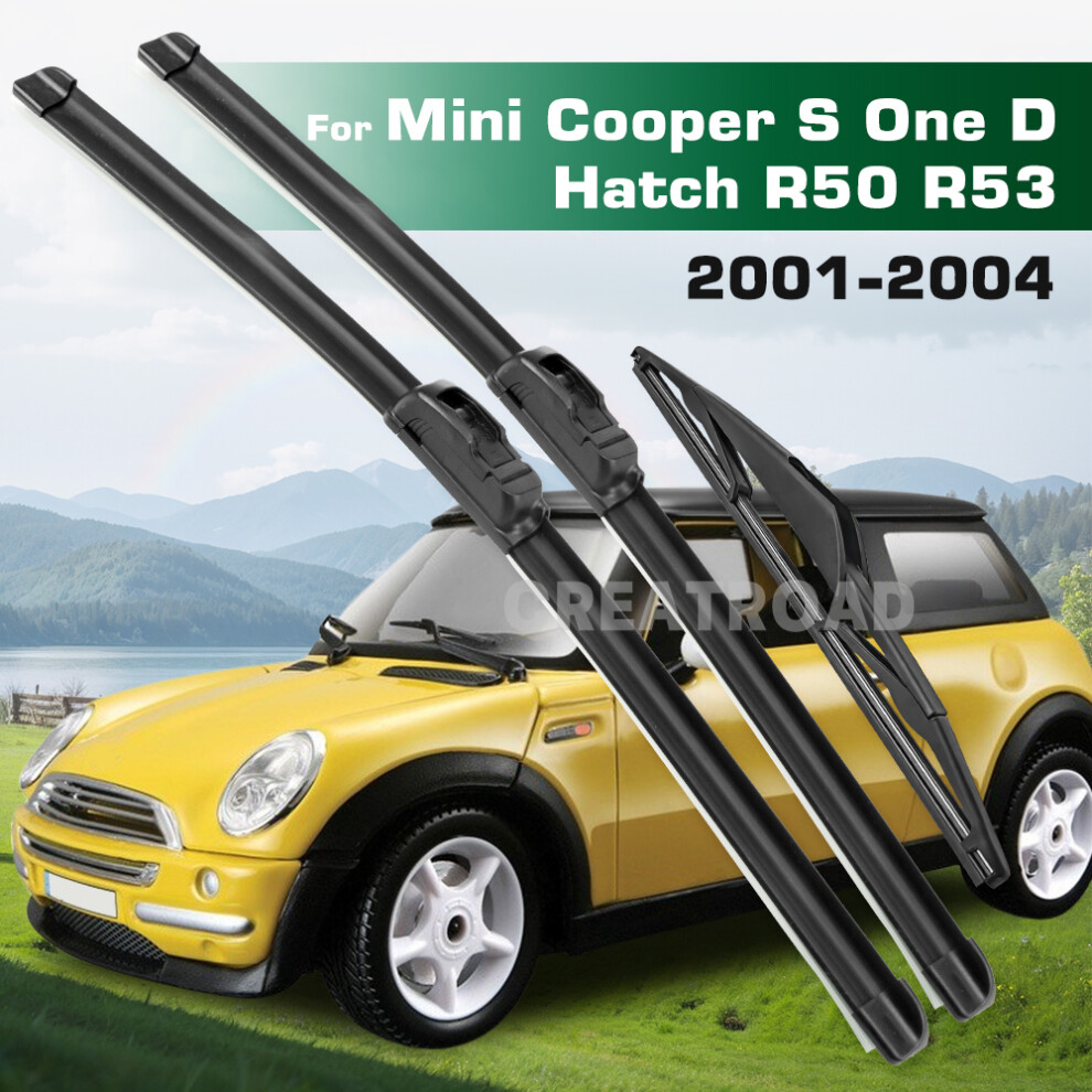 (3Pcs) Wiper Lhd&Rhd Front & Rear Wiper Blades Set For Mini Cooper S One D Hatch R50 R53 2001 - 2004 Windshield Windscreen 6935159275747