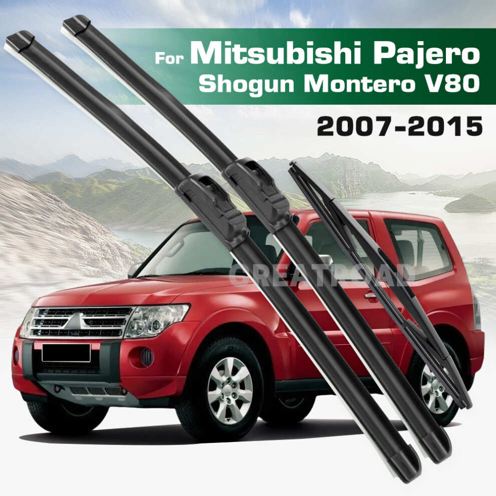 (3Pcs) Wiper Lhd&Rhd Front & Rear Wiper Blades Set For Mitsubishi Pajero Shogun Montero V80 2007 - 2015 Windshield Windscreen 6935159275563