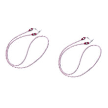 2Pcs Pink Eyeglasses Strap Pearl Beaded Sunglasses Retainer for Sports