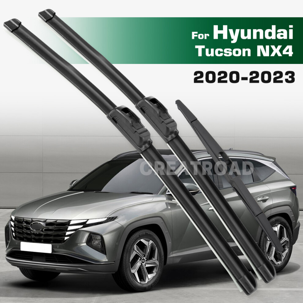 (3PCS) Wiper For Hyundai Tucson NX4 2020-2023 Wiper Front & Rear Wiper Blades Windshield Windscreen Window Brushes 26"16"12"