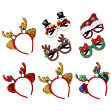 8Stk Weihnachts-Haarreifen Und Brillen Für Kinderparty