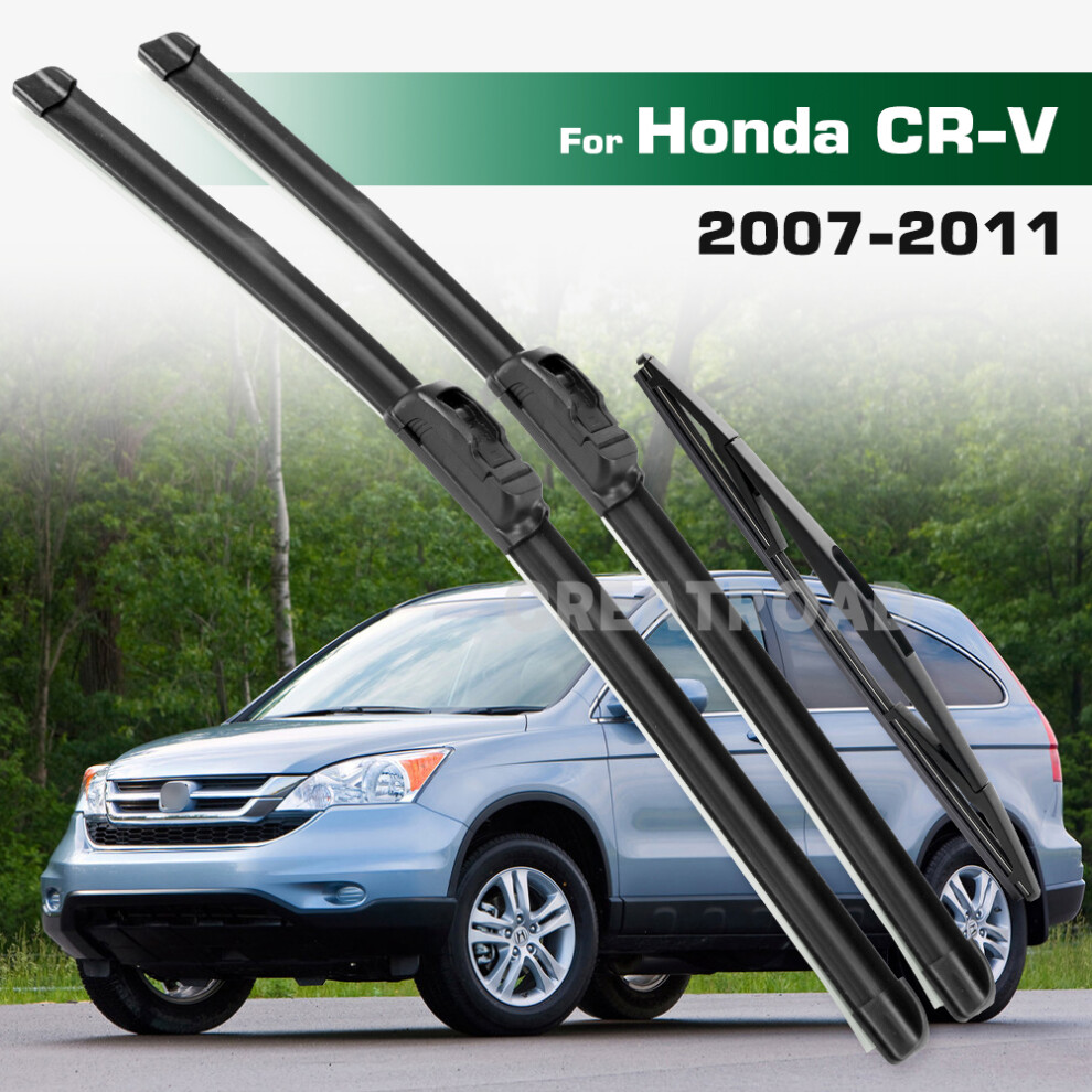 (3Pcs) Wiper Lhd&Rhd Front & Rear Wiper Blades Set For Honda Crv Cr-V 2007 - 2011 Mk3 Windshield Windscreen Window Brushes 6935159275129