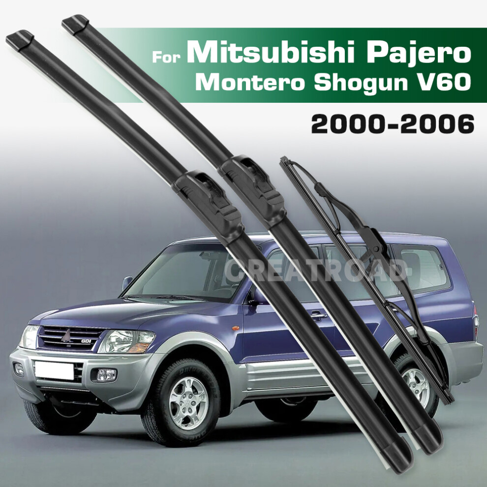 (3Pcs) Wiper Lhd&Rhd Front & Rear Wiper Blades Set For Mitsubishi Pajero Montero Shogun V60 2000 - 2006 Windshield Windscreen 6935159274979