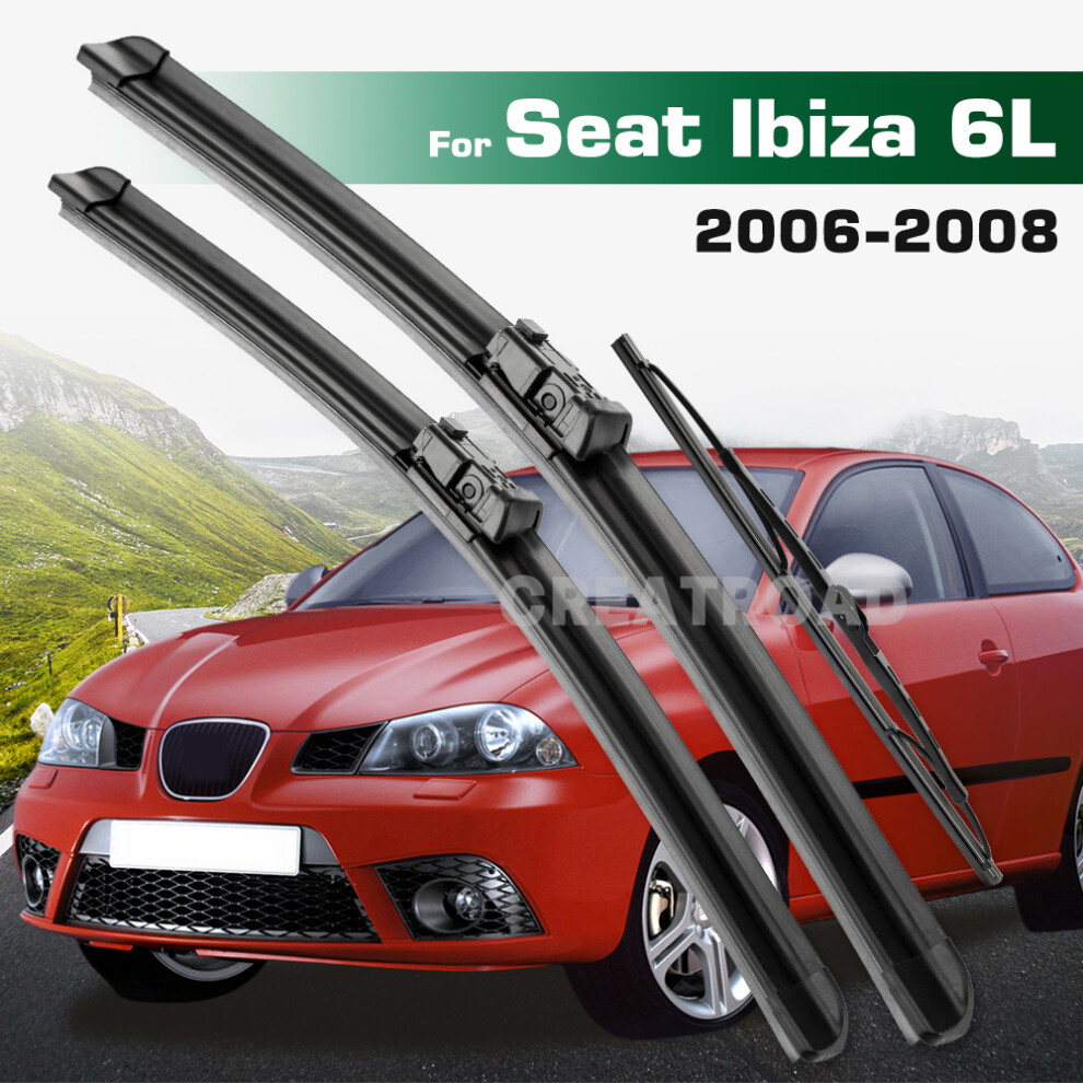 (Left Hand Drive) Wiper Lhd&Rhd Front & Rear Wiper Blades Set For Seat Ibiza 6L 2006 - 2008 Windshield Windscreen Window Brushes 6935159275204