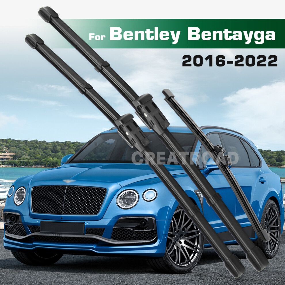 (Right hand drive) Wiper Set For Bentley Bentayga 2016-2022 Front & Rear Wiper Blades Windshield Windscreen Window Brushes-image-OPC-PMJVSXV-NEW