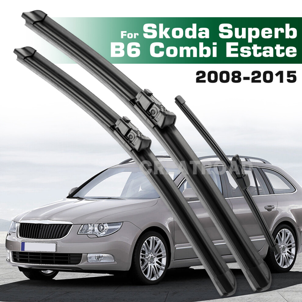 (Right Hand Drive) Wiper Lhd&Rhd Front & Rear Wiper Blades Set For Skoda Superb B6 Combi Estate 2008 - 2015 Windshield Windscreen Window 6935159274436