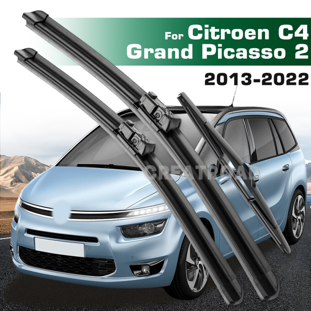 (Right hand drive) Wiper LHD&RHD Front & Rear Wiper Blades Set For Citroen C4 Grand Picasso 2 2013 - 2022 Windshield Windscreen Window Br-image-OPC-PMJVT77-NEW