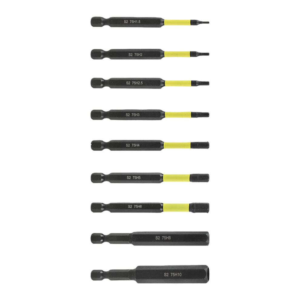 Universally 1/4Inch Hex Shank Magnetic-9Pc Yellow Plastic B 7754000210107