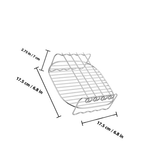 1 Set 2Pcs Rostfritt Luftfrityrtillbehör Grilltallrik Brödrost 1