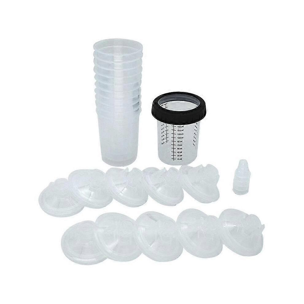 Automotive Paint Mixing Kit with Cup and Liner, Disposable Paint Spray Gun Cups, Car Paint Filter Caps and Adapters, 10 Pack B