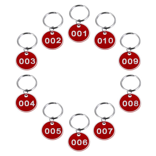 1 Paket/10 St Numrerade Nyckelbrickor Ring, Nummer 1–10