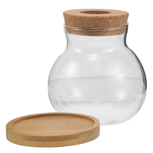 2 Set Tabletop Växtförökningstation Glasvas Med Bambusbricka