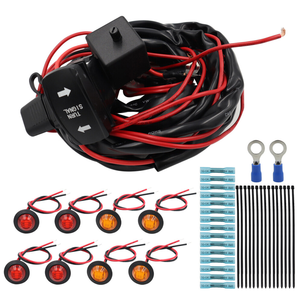 1 Set Utv Turn Signal Kit With Rocker Switch Harness For Atv 3393173408122