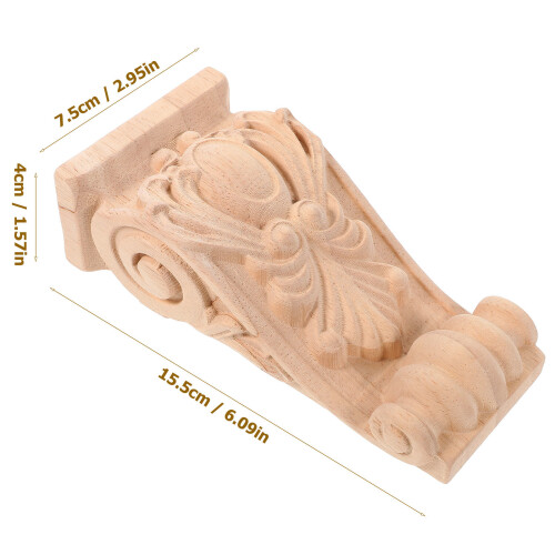 Wood Corbel Europastil Skulpterad Träkorbell Rustikal 1