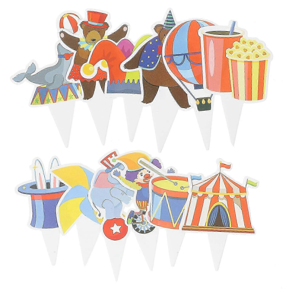 Set of 2 Circus Themed Cupcake Toppers
