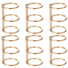 6 Pcs Legering Bokringar Blad Spännen DIY Klamrar Gyllene