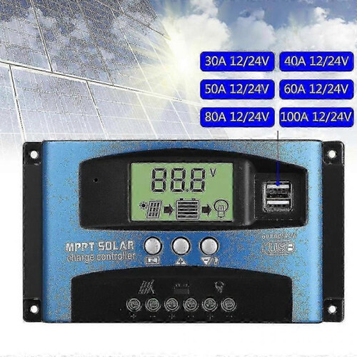 (80A) high qualitySolar Controllers Mppt 100a 80a 60a 50a 40a 30a Dual Usb Lcd Display 12v 24v - Xc 2