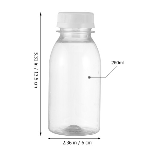 10Pcs Transparent Vattenflaska Plast Dryckflaskor 250 Ml (Transparent) 1