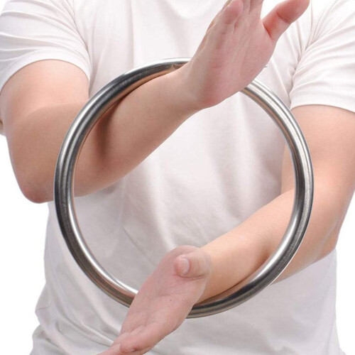 1 St Wing Rostfritt Ring Handstyrketräningsring (Silver) 2
