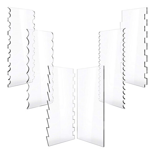 6Pcs Odontoid Gräddkaksskraper Akryl Transparent 2