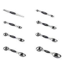 in 1 Magnetic Measuring Spoon Set Stainless Steel Double Ended Measuring Spoons Home Baking Tool (Black)