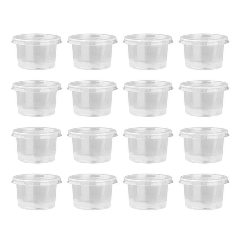 50 Pack Plastic Lids for Containers, Pudding Cups, Salad Dressing Cups, Appetizer Cups