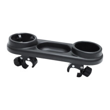 Universal Pram Snack Tray with Adjustable Divider, Black, 35.5x12.6cm