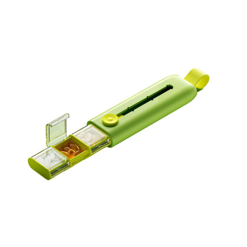 Miniature Slide Open Tablets Organizers Three-sprout green