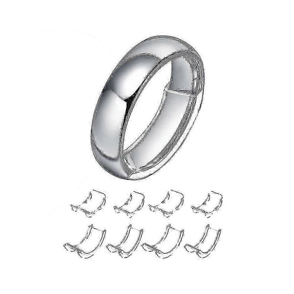 Kikidex (As Show, One Size) 8 Sizes Silicone Invisible Clear Ring Size Adjuster Resizer Loose Rings Reducer Ring Sizer Fit Any Rings Jewelry Tools