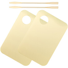 2 Set Acryl Blandningspalett För Nagelkonst Med Spatel