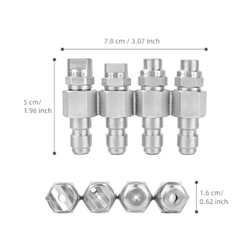 4 in 1 High Pressure Washer Nozzle Adjustable Sprayer Angled 2