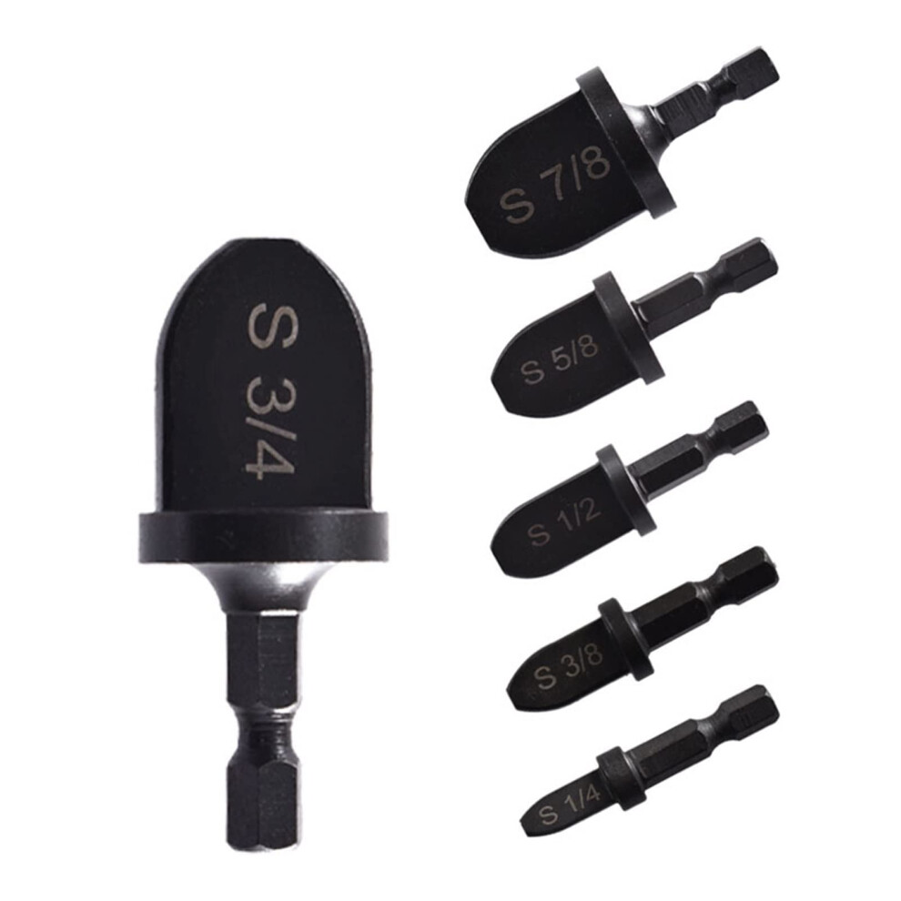 Hex Shank Imperial Tube Expander Set - Air Conditioner Swaging For Rotary Tool, 7/8 3/4 5/8 1/2 1/4 In, 6-Piece 9067246436087