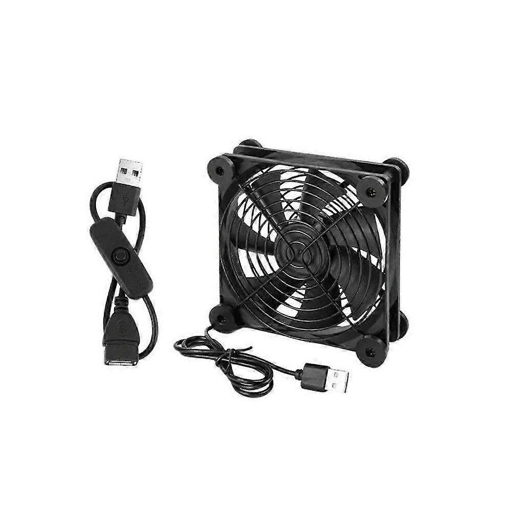 Kikidex (As Show, Single Fan Switched) Dc5v 120Mm Usb Cooling Fan For Routers Modem Receiver Dvr Tv