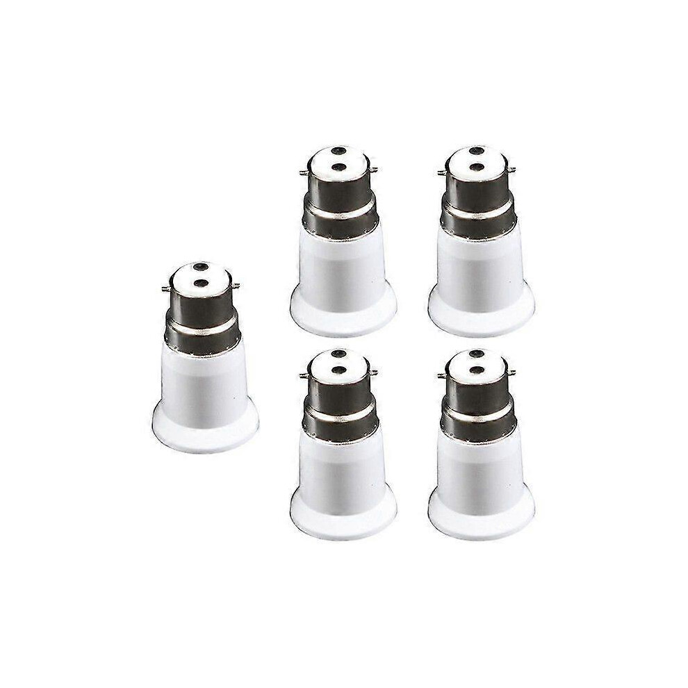 Kikidex (As Show, One Size) 5Pcs B22 To E27 Socket Adapter Durable ,Ing Accessories, Bayonet To Screw Fixture For Lamp Bulb Light