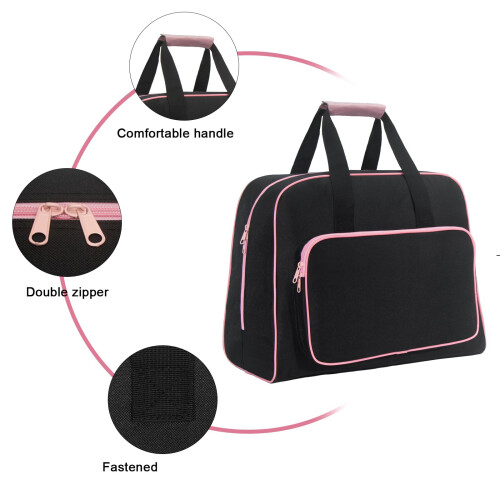 Compact Sewing Equipment Travel Case with Double Way-black blue 2