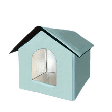 Weatherproof Insulated Cats House for Outdoor Cats-M Lake blue