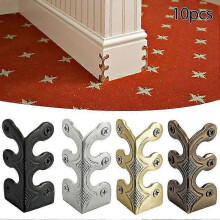 (As show, Black) 10pc Skiffers Kickboard Corner Guards,Skirting Board Corner Guards,Brass Guards