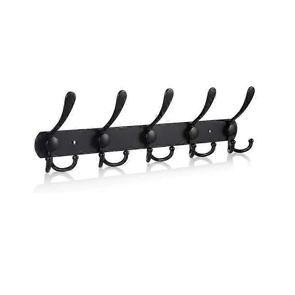 Kikidex (As Show, ) Wall-Mounted Farmhouse Coat Rack, 5 Standard Hooks White