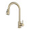 (As show, One size) Kitchen mixer tap & pull-out spray - Brushed gold 1