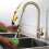 (As show, One size) Kitchen mixer tap & pull-out spray - Brushed gold 2