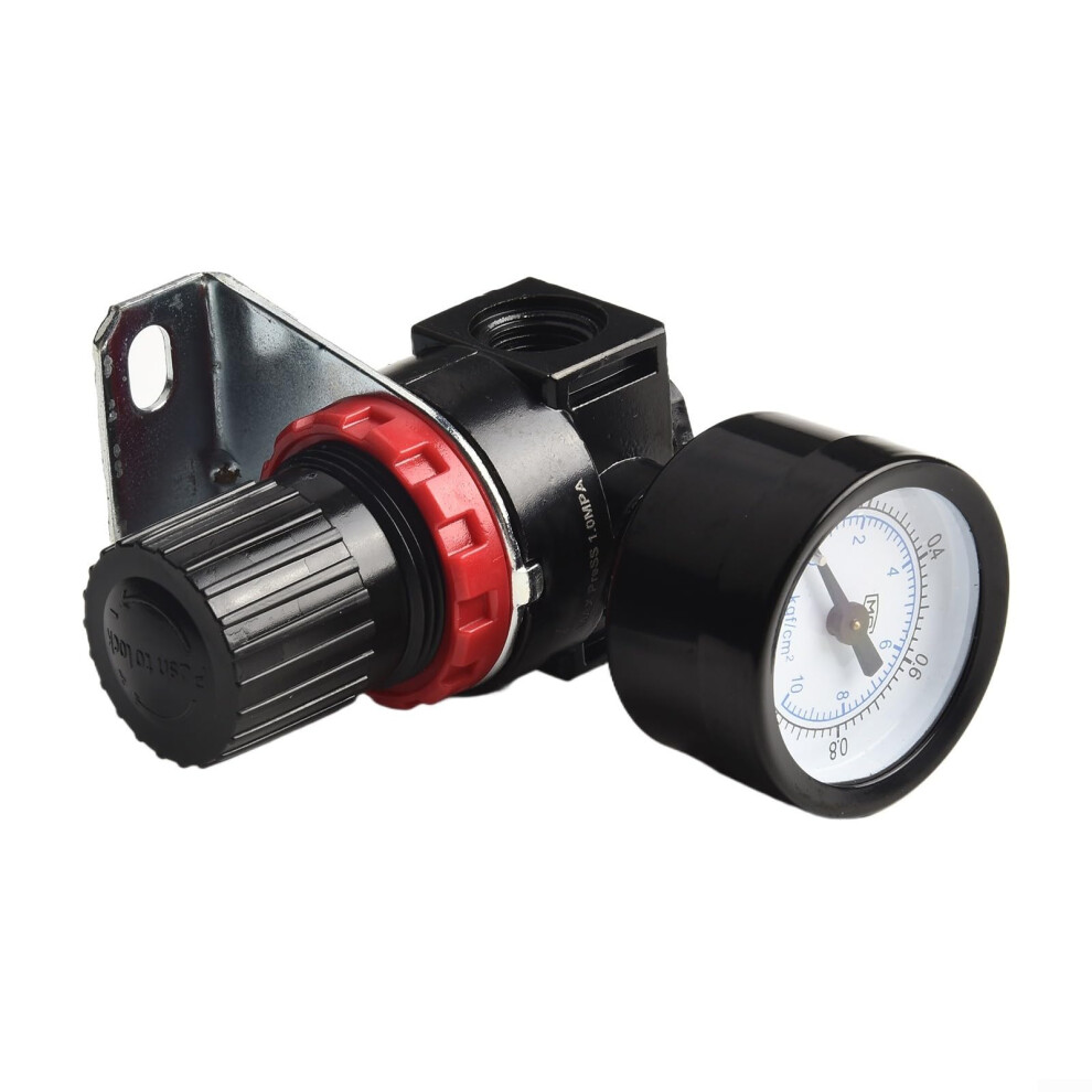 Ar2000 Air Pressure Regulator With Strap Bracket 1/4-Inch Port 0.05-0.85 Mpa 7-121 Psi Adjustable Relief Valve Black 9105992828852