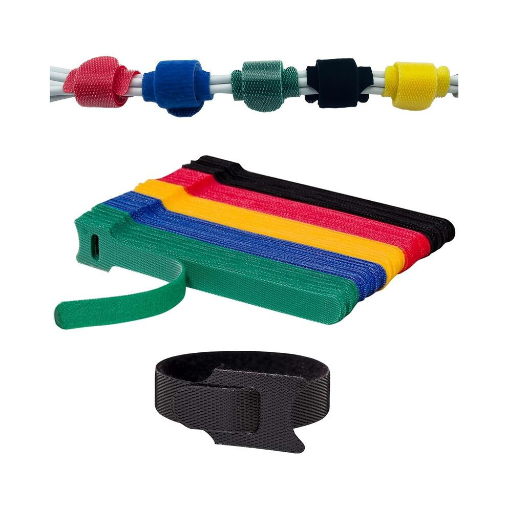 (Random Color, One-Size) 20Pcs Random Color Reusable Cable Tie, Multifunction Adjustable Fastening Cable Tie 5071832434603