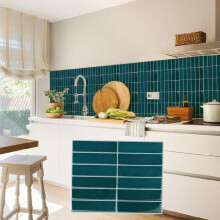 (Cyan, 20pcs) 3D Self-adhesive Tile Wall Panels, Waterproof & Mildew Resistant Wall Decoration Suitable for Living Room, Kitchen, Bathroom, Balcony