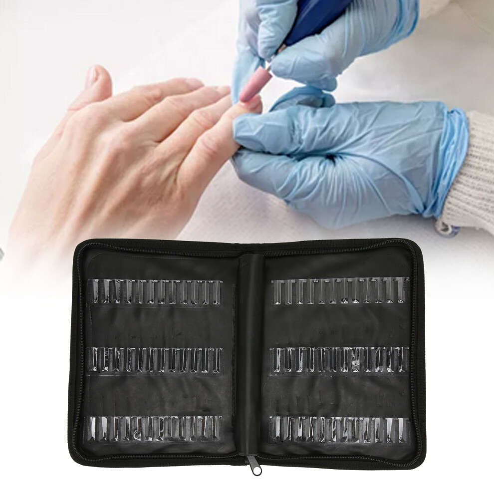 Blue Large Capacity Nail Drill Bits Holder Bag Â Dustproof Portable Storage