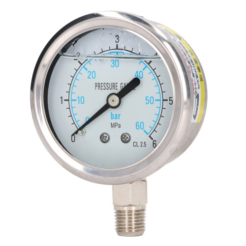 Manometer, vibrationsbeständiges Ölmanometer aus 2